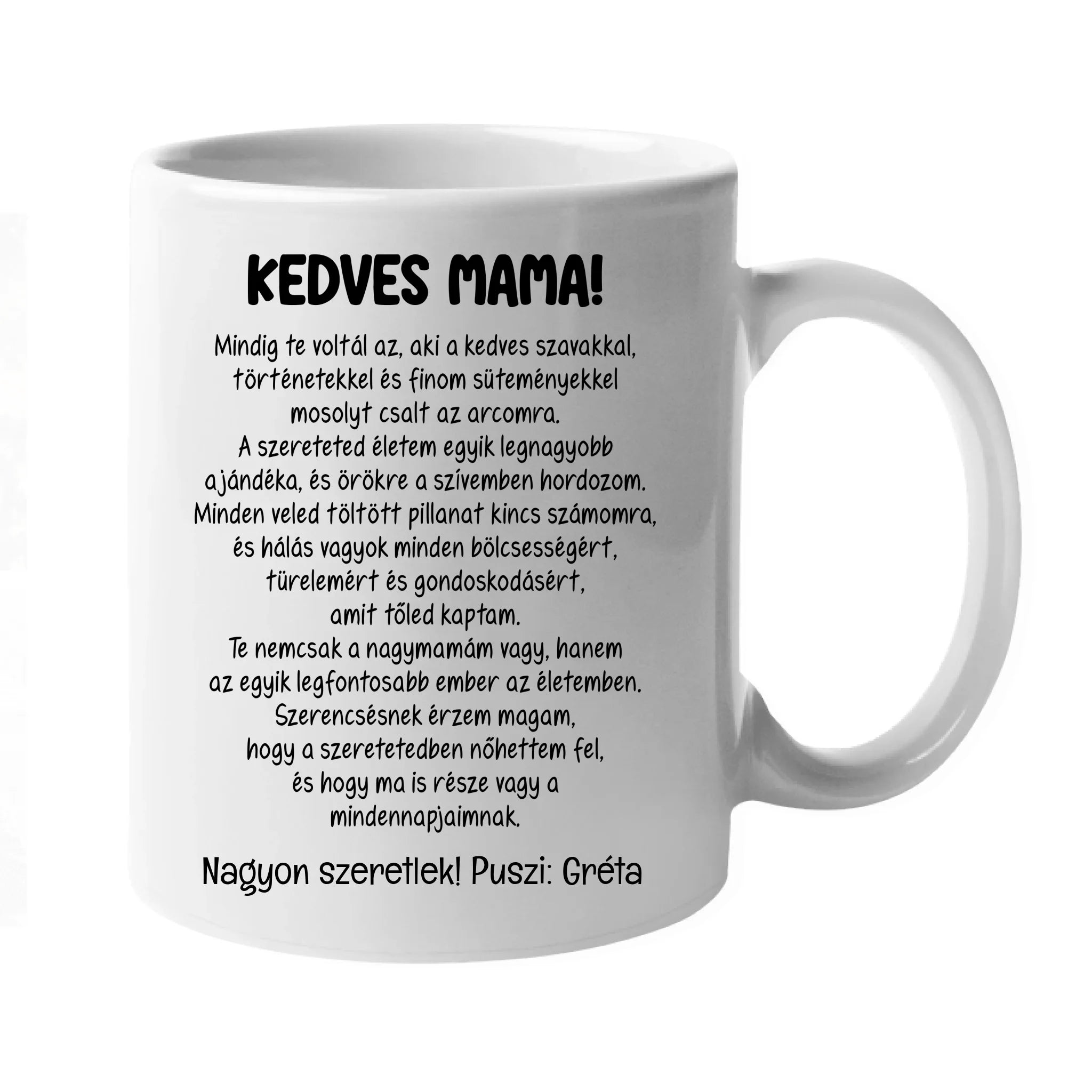 4 fényképes fotókollázs bögre - egyedi ajándék nagymamáknak