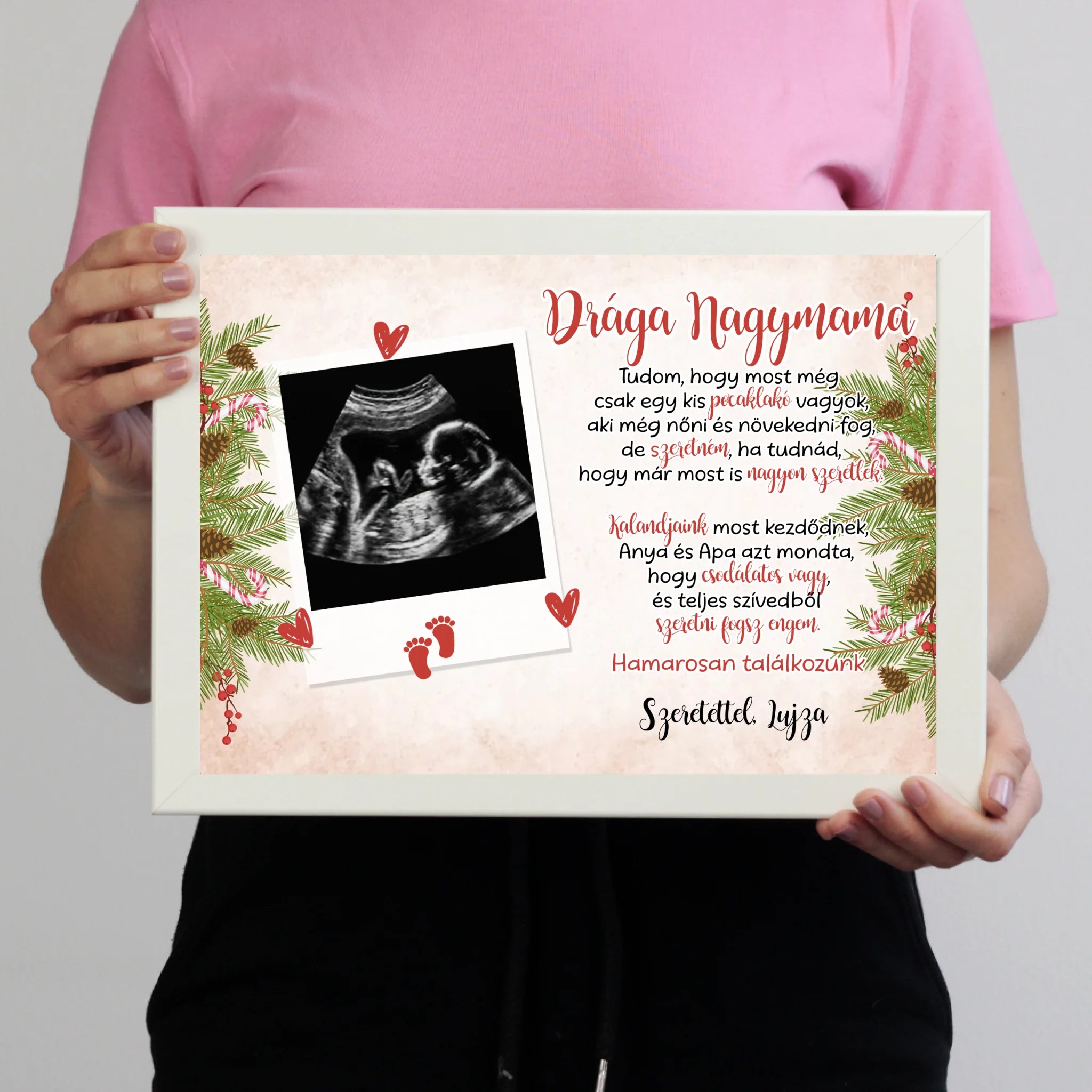 Ultrahang fotós ajándék falikép szerkeszthető felirattal