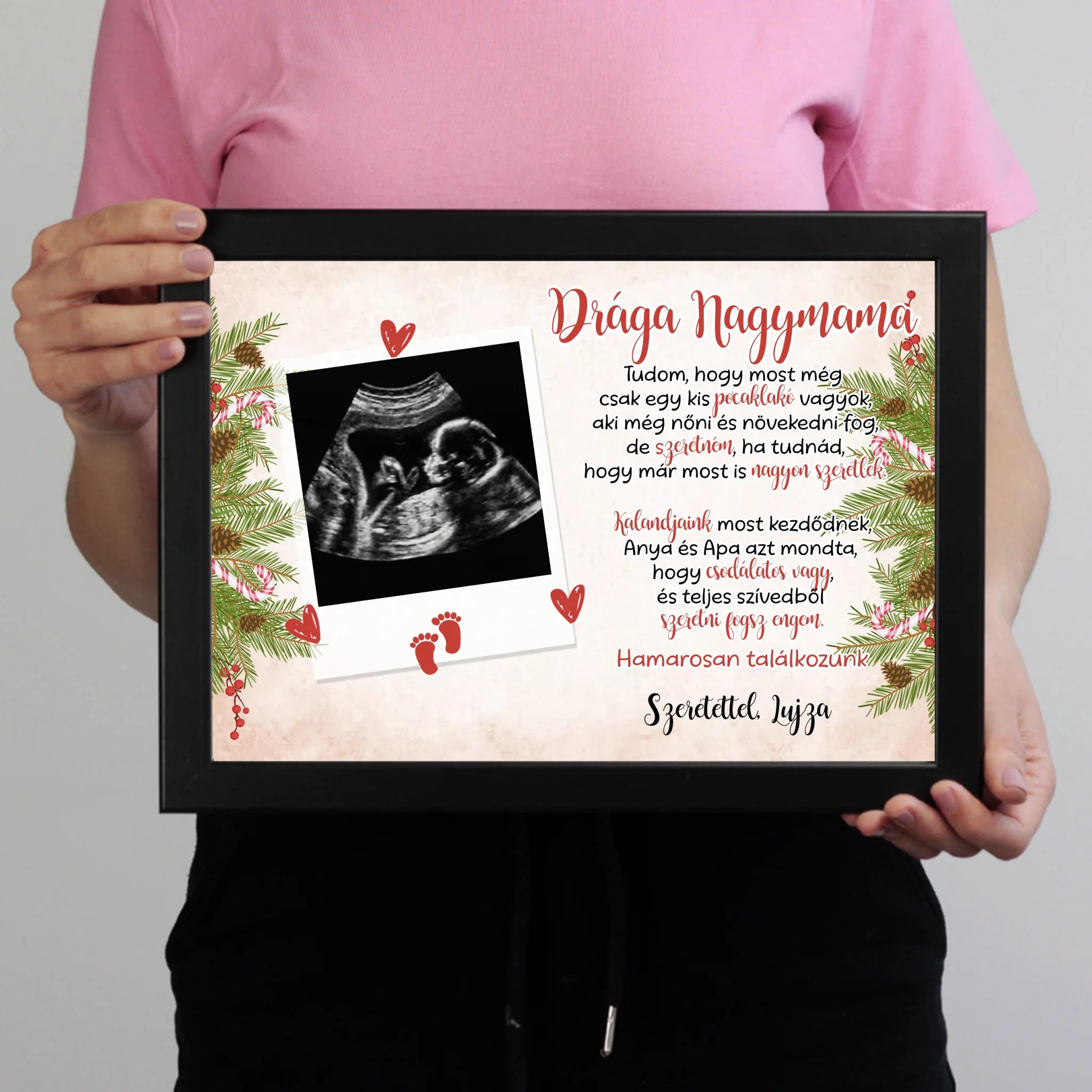 Ultrahang fotós ajándék falikép szerkeszthető felirattal