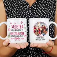 Karácsonyi bögre kollégáknak - vicces üzenettel és fényképpel