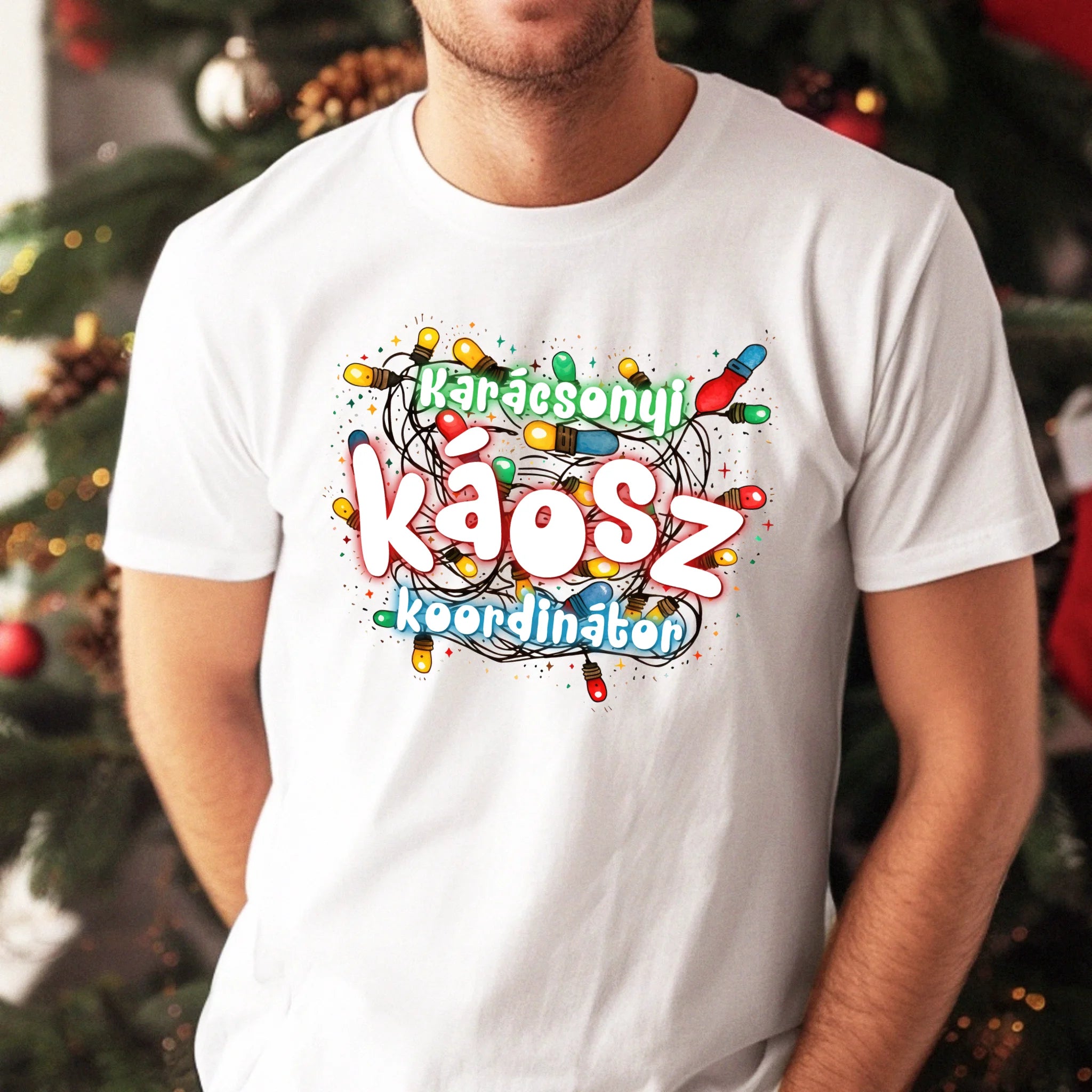 Karácsonyi káosz koordinátor vicces férfi póló