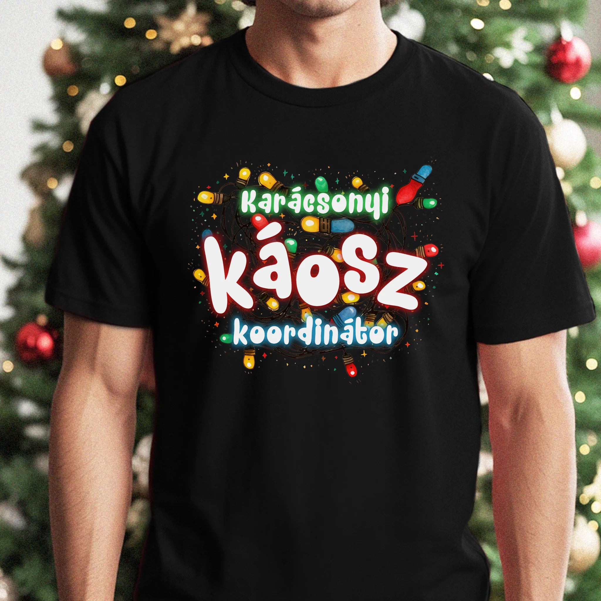 Karácsonyi káosz koordinátor vicces férfi póló
