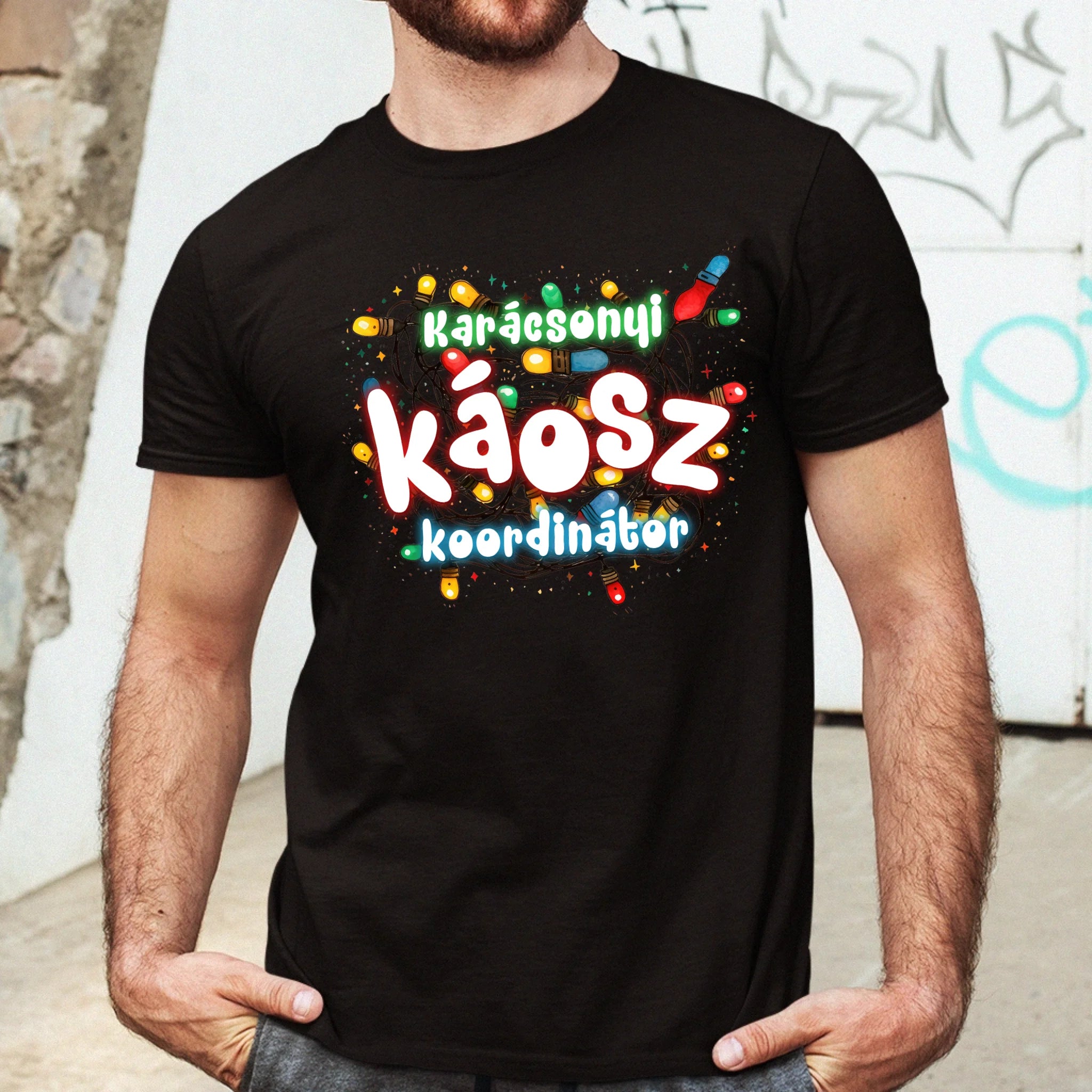 Karácsonyi káosz koordinátor vicces férfi póló