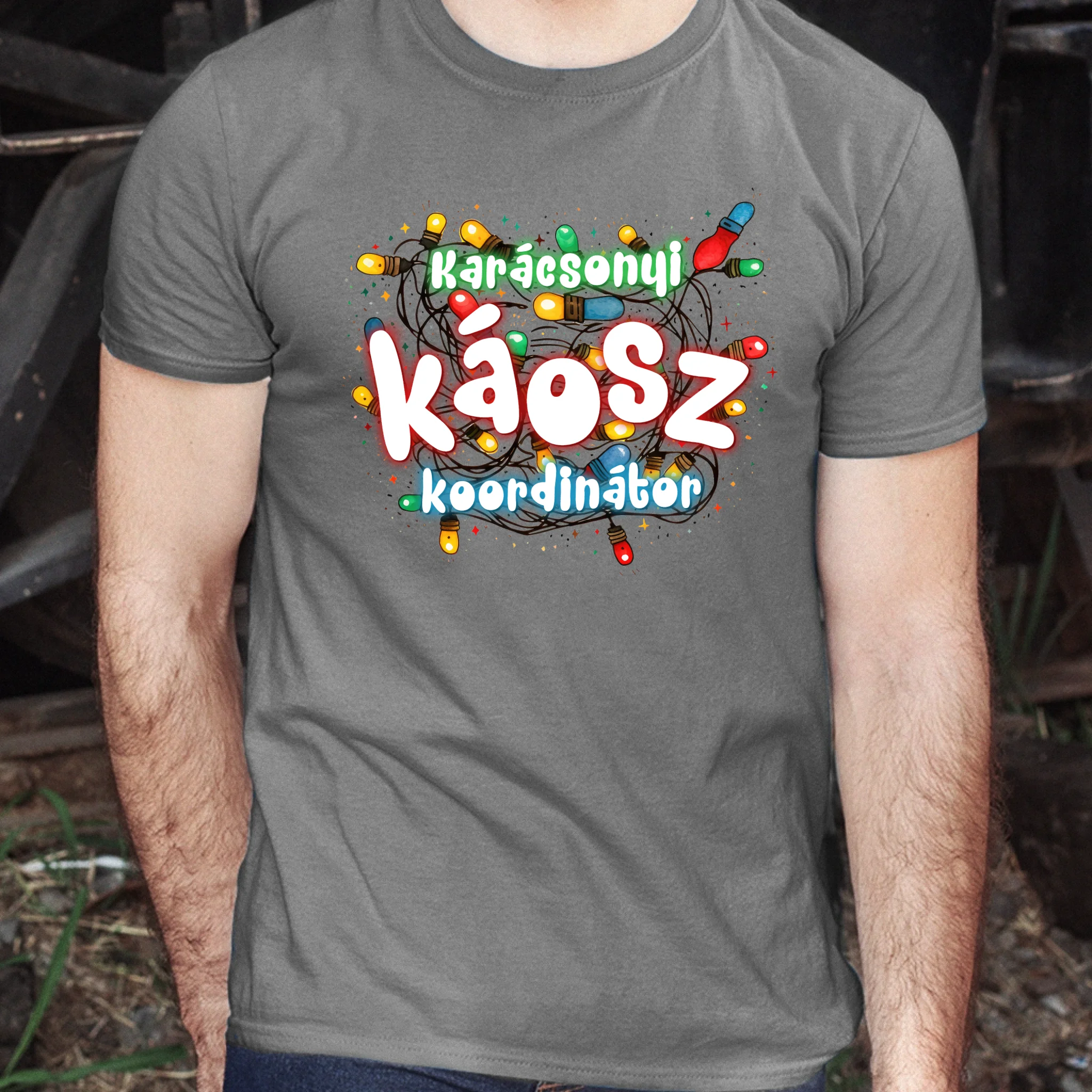 Karácsonyi káosz koordinátor vicces férfi póló