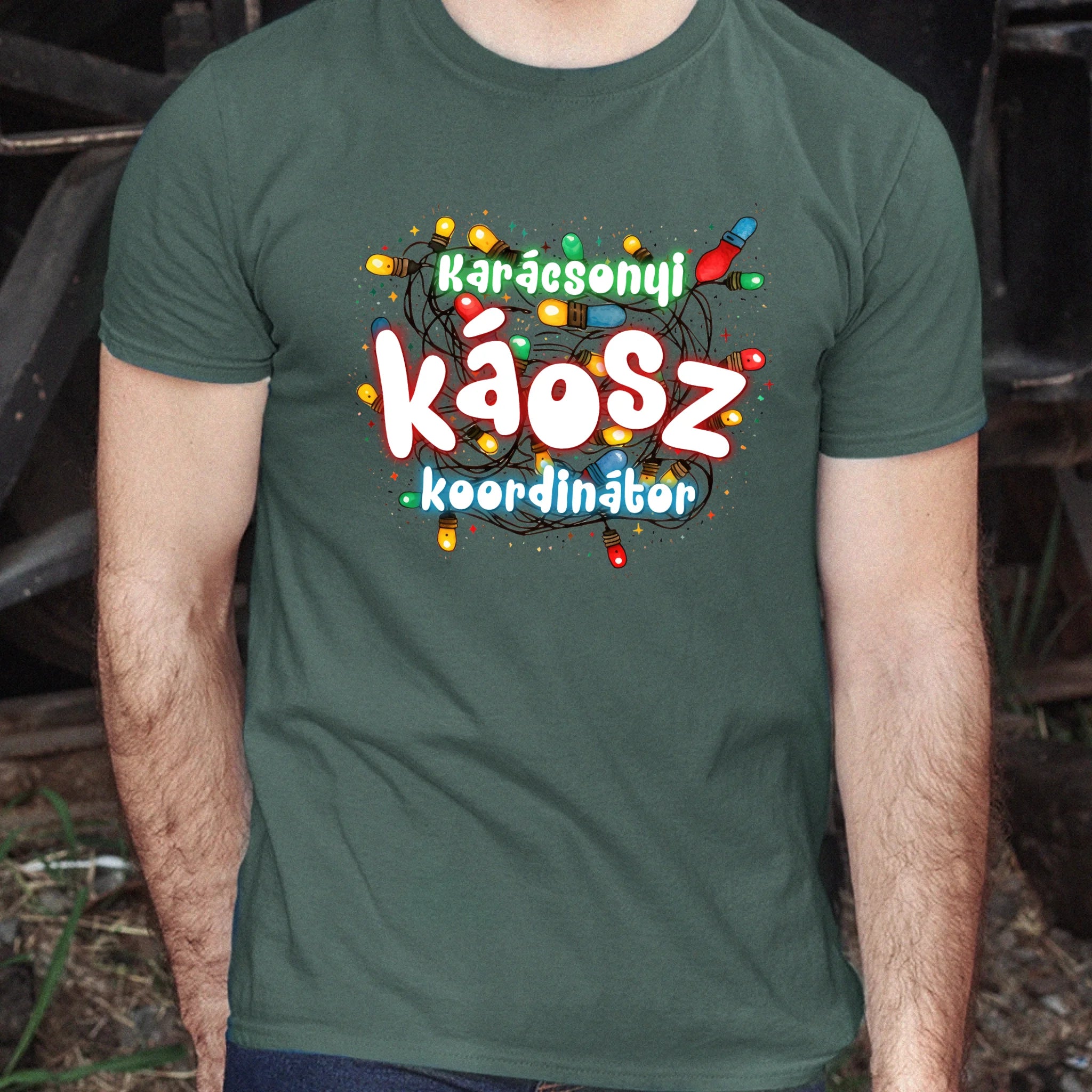 Karácsonyi káosz koordinátor vicces férfi póló