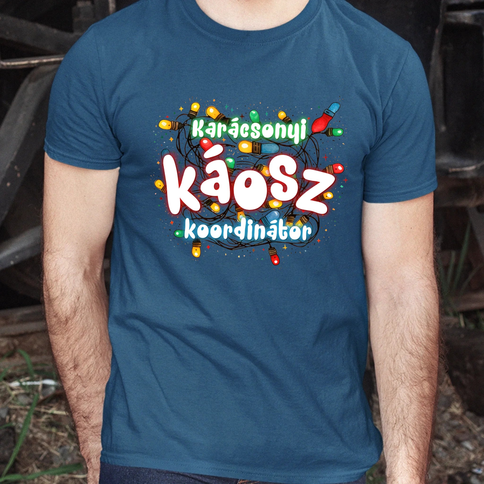 Karácsonyi káosz koordinátor vicces férfi póló