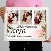 Karácsonyi ajándék anyáknak - egyedi képes falikép szerkeszthető felirattal