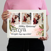 Karácsonyi ajándék anyáknak - egyedi képes falikép szerkeszthető felirattal