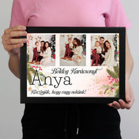 Karácsonyi ajándék anyáknak - egyedi képes falikép szerkeszthető felirattal