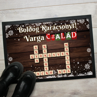 Scrabble mintás - egyedi feliratos lábtörlő családnévvel