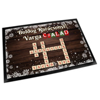 Scrabble mintás - egyedi feliratos lábtörlő családnévvel