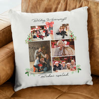 Egyedi képes karácsonyi ajándék párna szerkeszthető felirattal