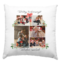 Egyedi képes karácsonyi ajándék párna szerkeszthető felirattal