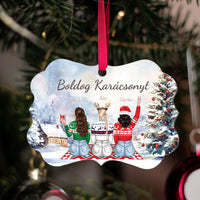 Karácsonyfadísz barátnőknek - szerkeszthető karakteres hosszúkás dísz