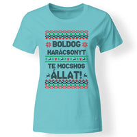 Boldog Karácsonyt te mocskos állat - vicces karácsonyi női póló