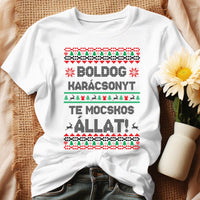 Boldog Karácsonyt te mocskos állat - vicces karácsonyi női póló