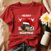 Merry Woofmass Karácsonyi Póló Gazdiknak választható kutyával -egyedi ajándék nőknek