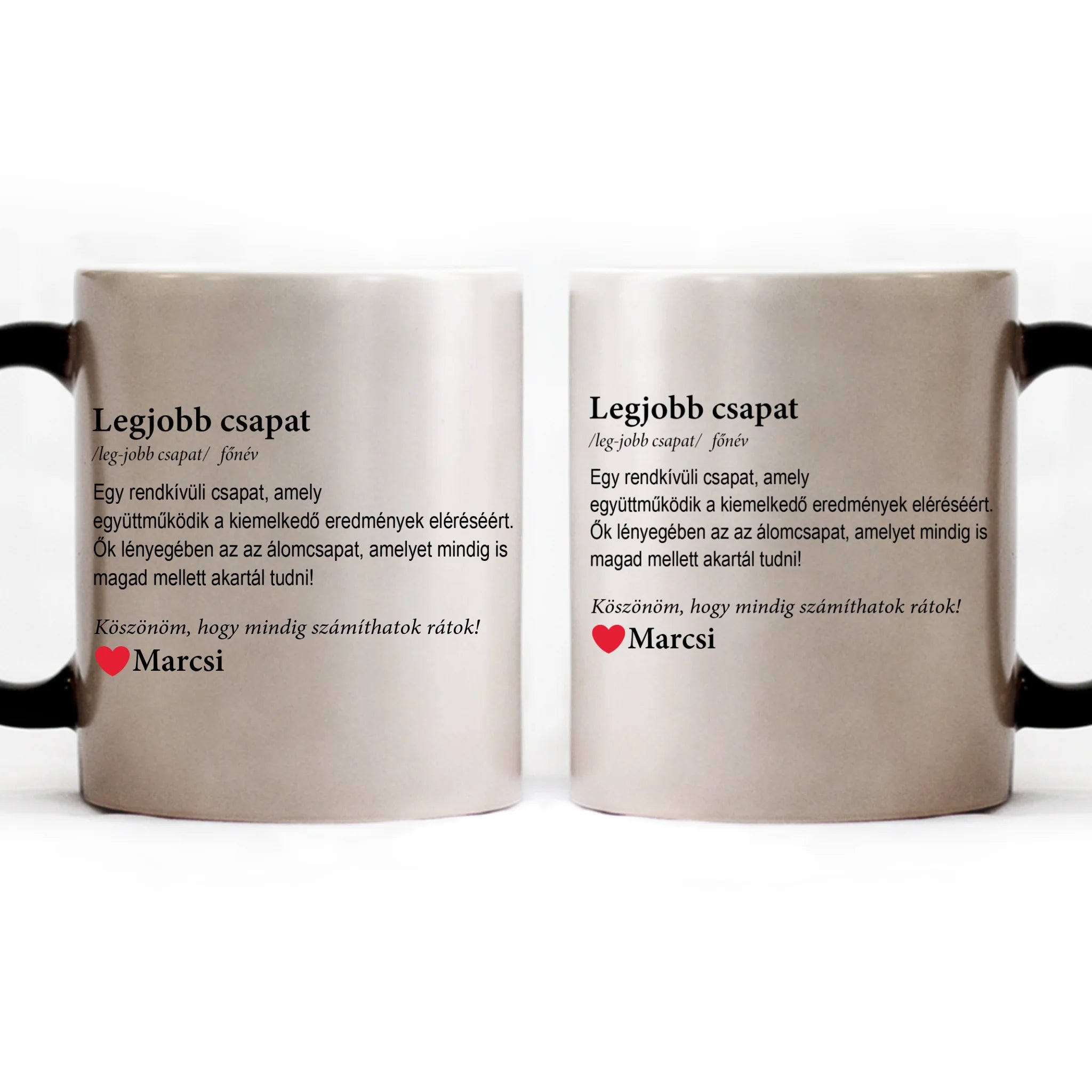Legjobb csapat - ajándék munkatársnak szerkeszthető feliratos bögre