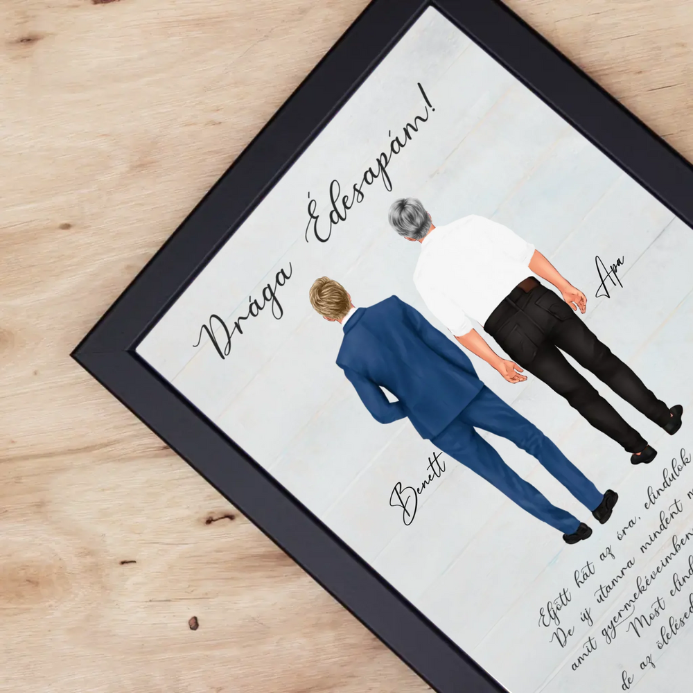 Drága Édesapám falikép - személyre szabható esküvői köszönőajándék apáknak fiútól