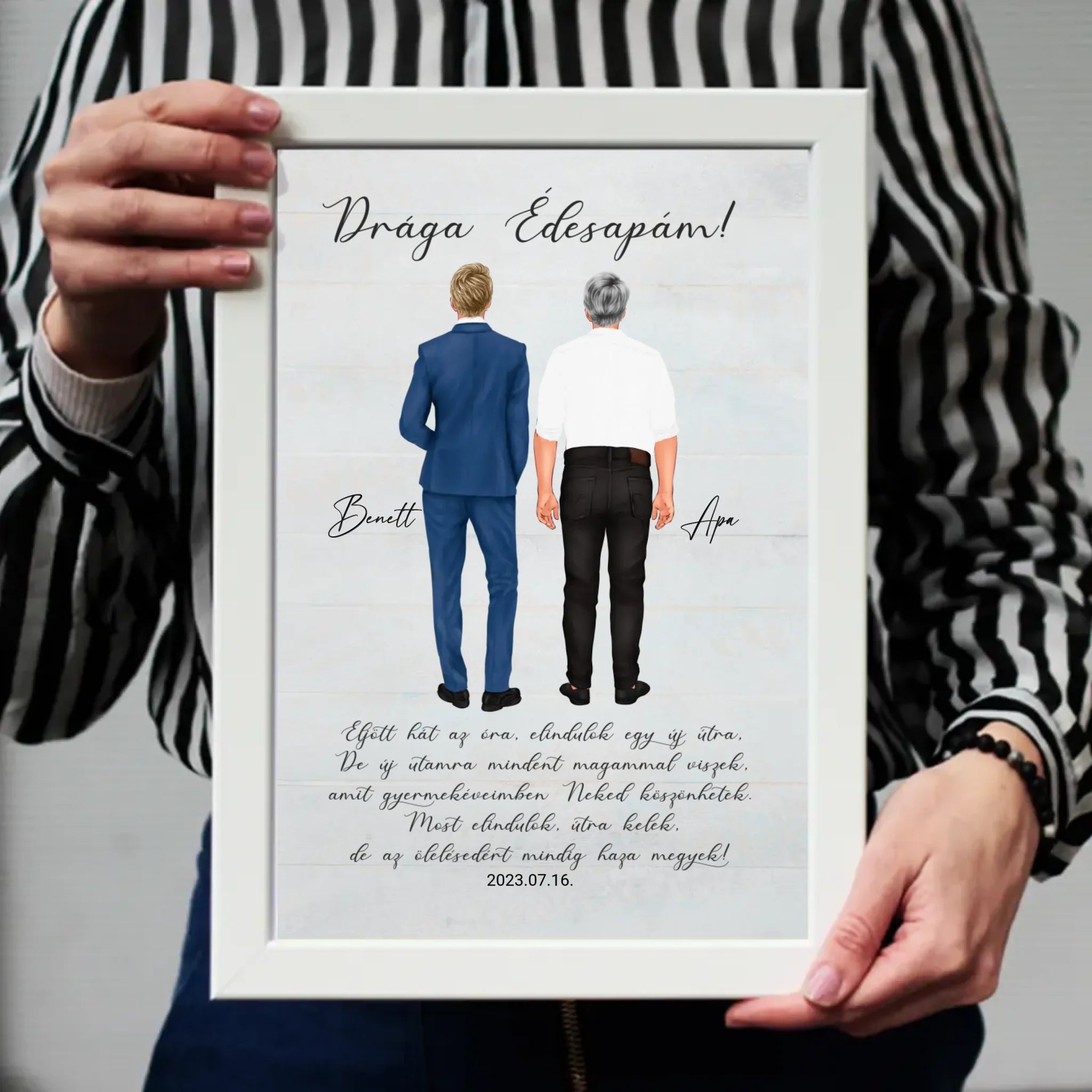 Drága Édesapám falikép - személyre szabható esküvői köszönőajándék apáknak fiútól