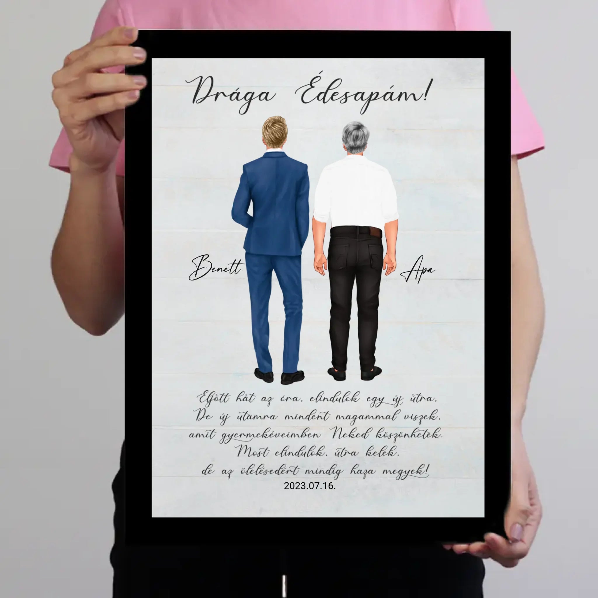 Drága Édesapám falikép - személyre szabható esküvői köszönőajándék apáknak fiútól