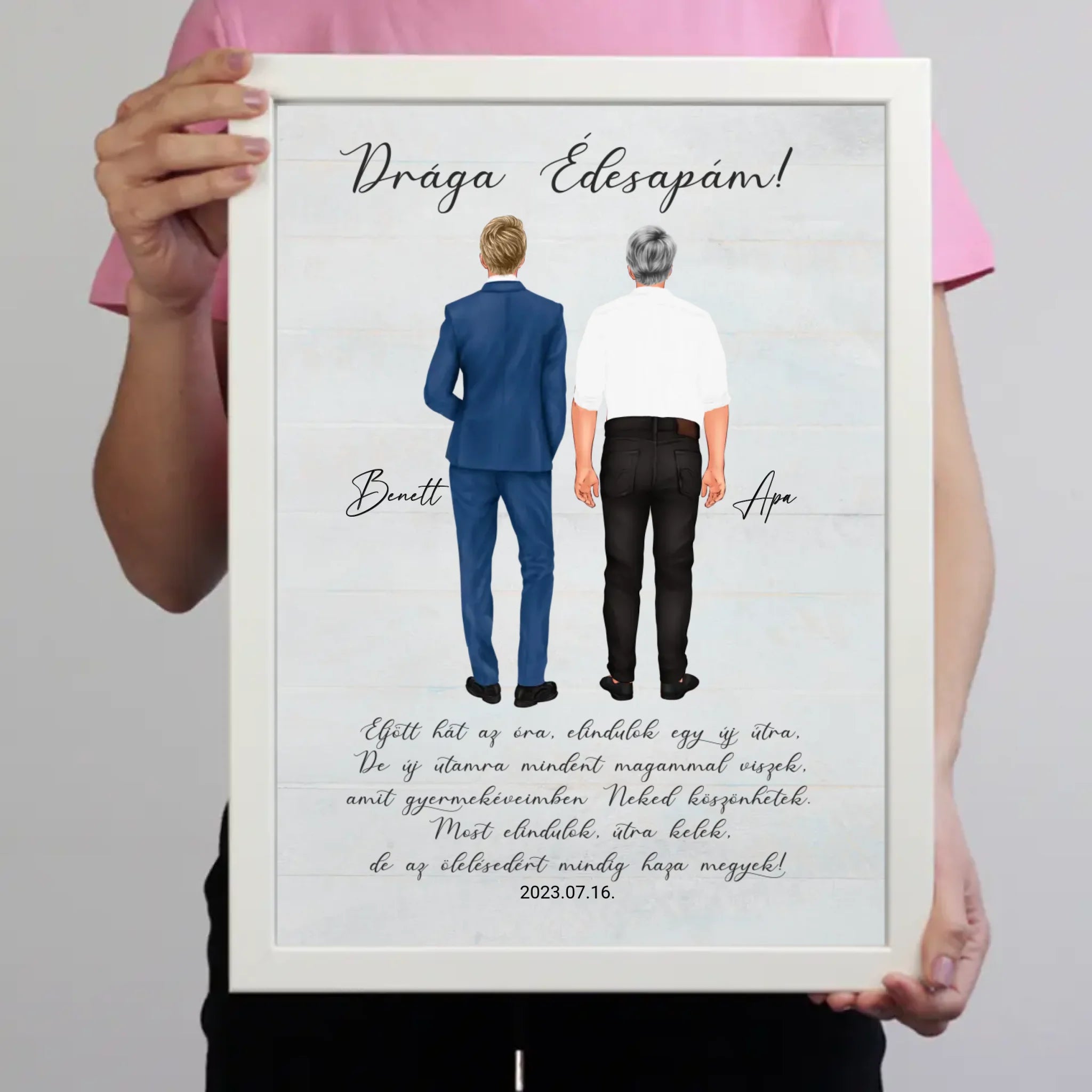 Drága Édesapám falikép - személyre szabható esküvői köszönőajándék apáknak fiútól