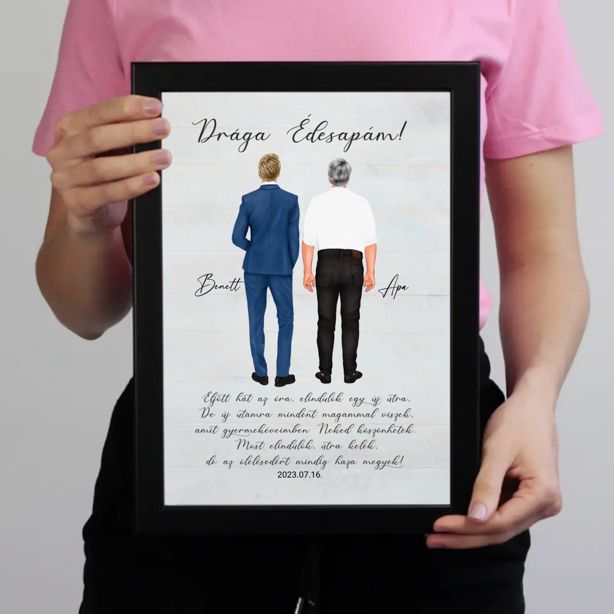 Drága Édesapám falikép - személyre szabható esküvői köszönőajándék apáknak fiútól