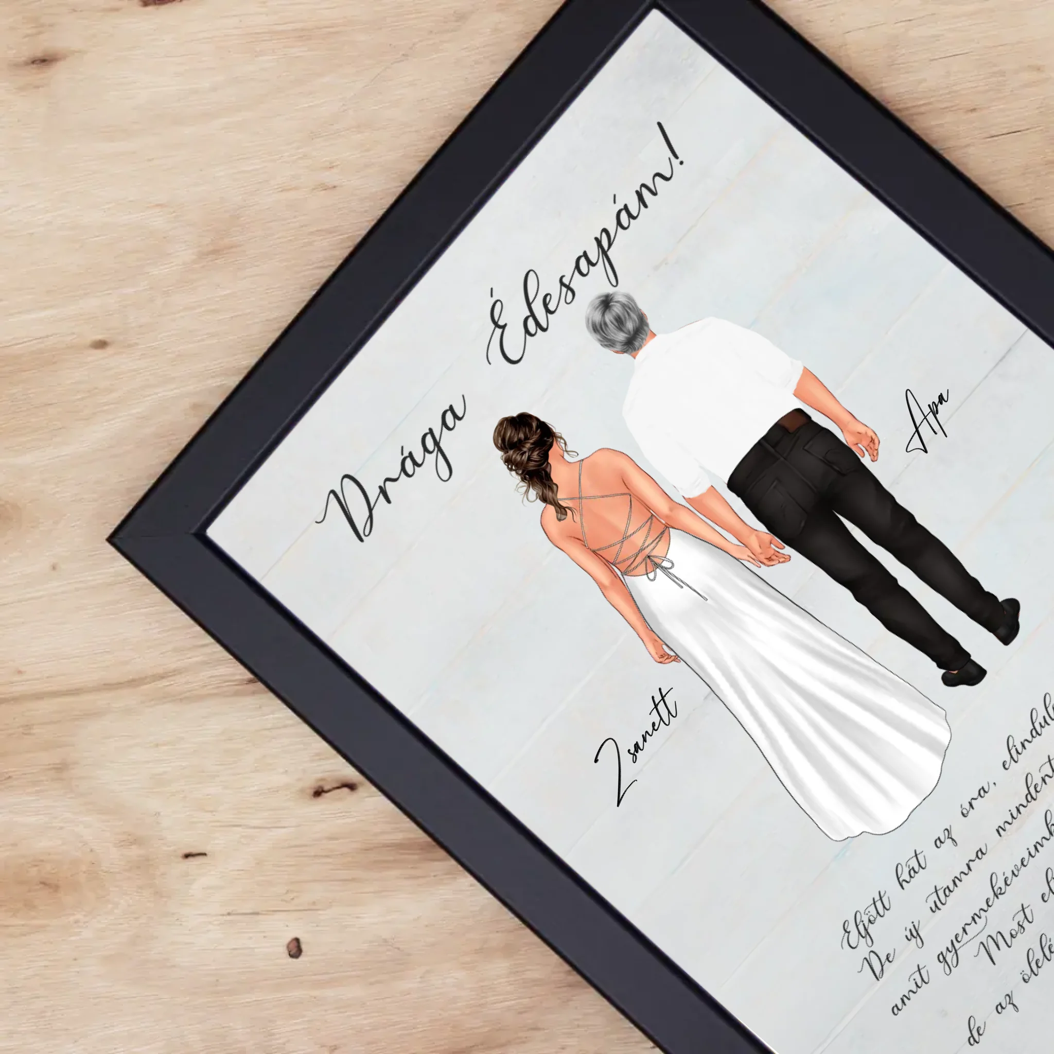 Drága Édesapám falikép - személyre szabható esküvői köszönőajándék apáknak