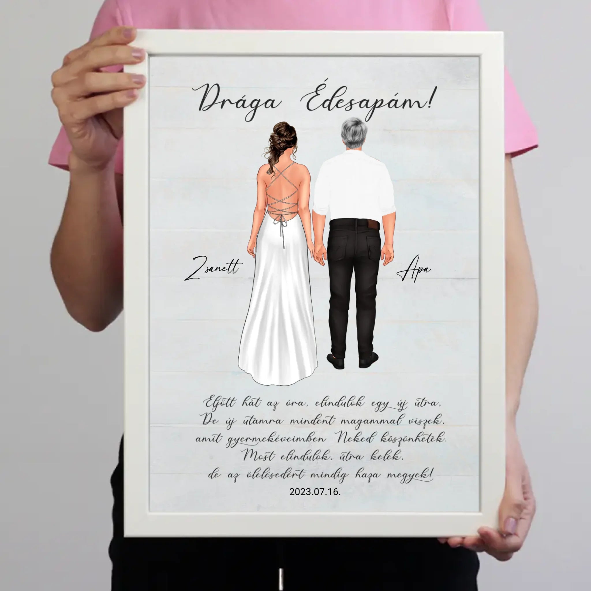 Drága Édesapám falikép - személyre szabható esküvői köszönőajándék apáknak