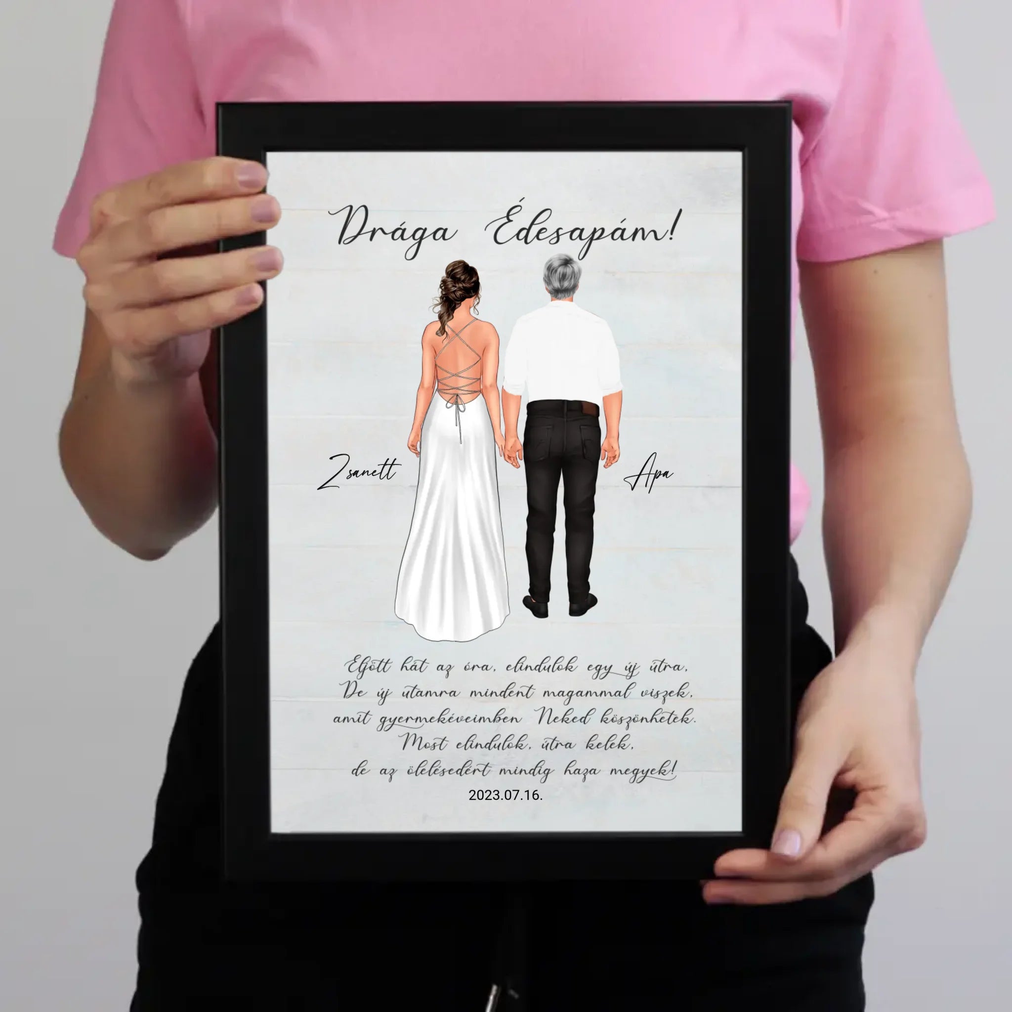 Drága Édesapám falikép - személyre szabható esküvői köszönőajándék apáknak