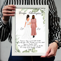 Drága Édesanyám falikép - személyre szabható esküvői köszönőajándék anyukáknak