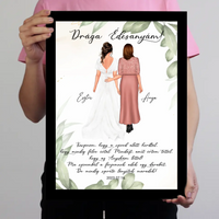 Drága Édesanyám falikép - személyre szabható esküvői köszönőajándék anyukáknak