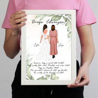 Drága Édesanyám falikép - személyre szabható esküvői köszönőajándék anyukáknak