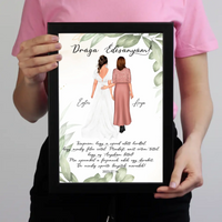 Drága Édesanyám falikép - személyre szabható esküvői köszönőajándék anyukáknak