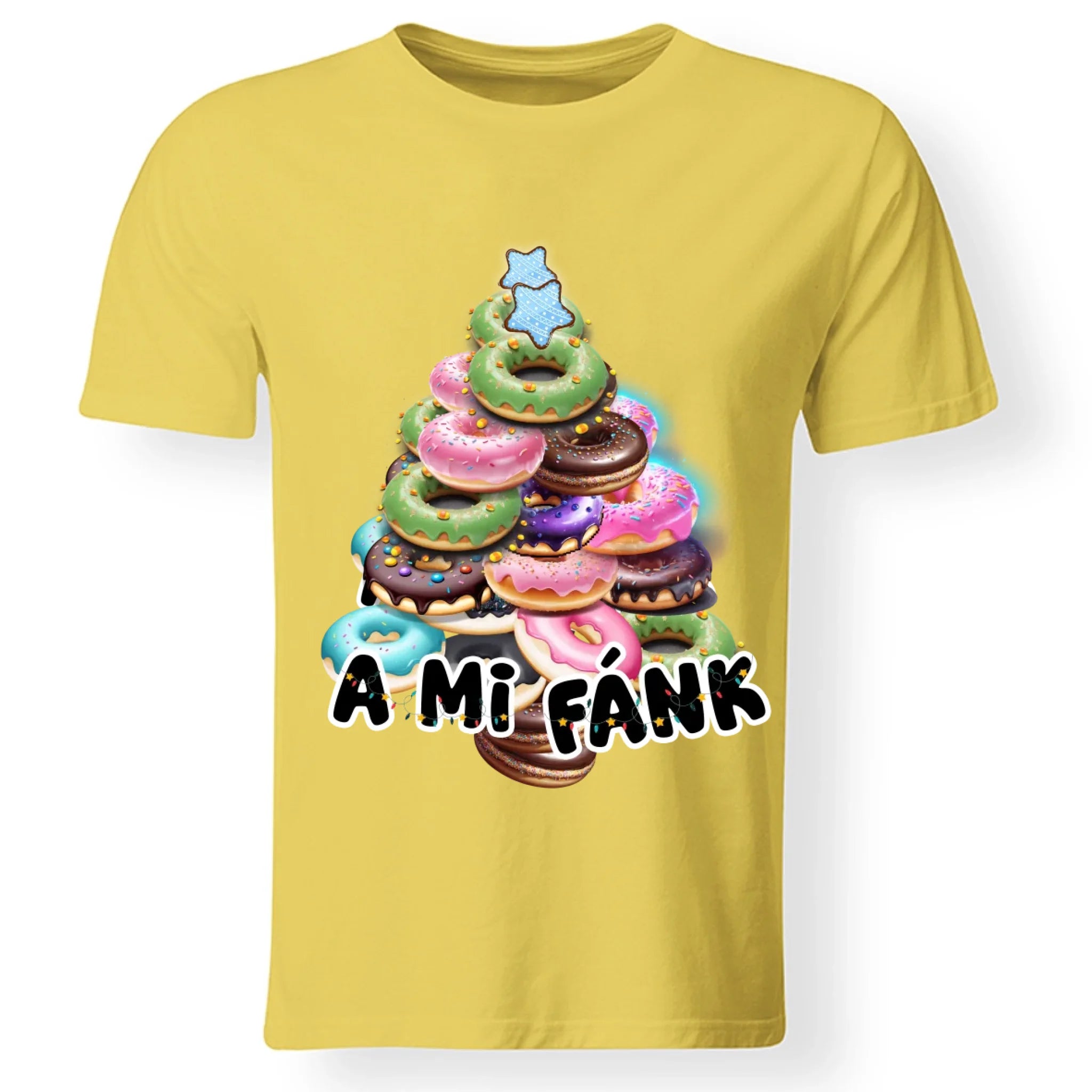 Vicces karácsonyi póló fánk mintával férfiaknak