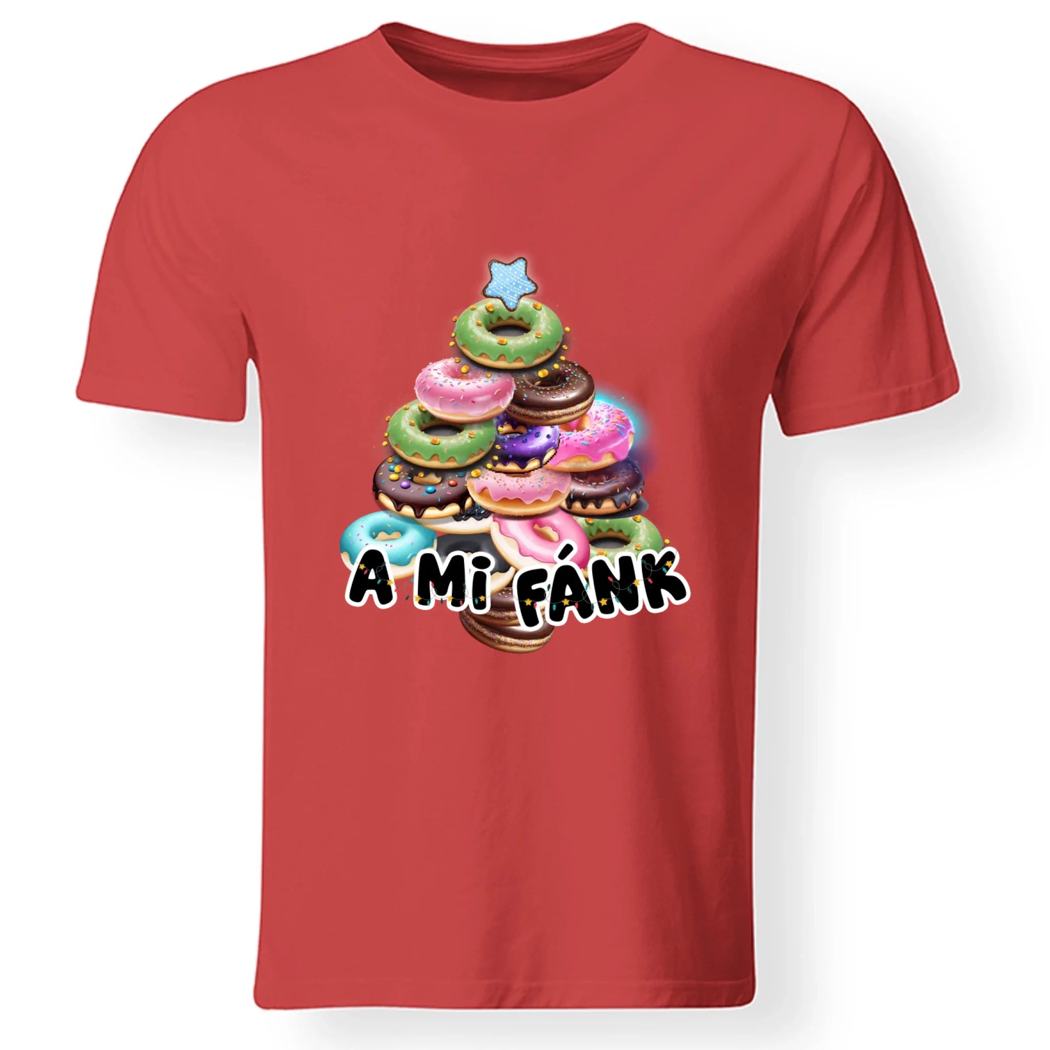 Vicces karácsonyi póló fánk mintával férfiaknak