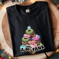 Vicces karácsonyi póló fánk mintával férfiaknak