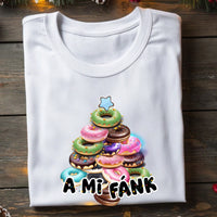 Vicces karácsonyi póló fánk mintával férfiaknak