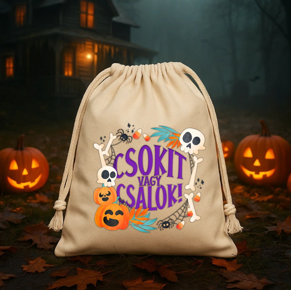 Csokit vagy csalok halloweeni ajándékzsák gyerekeknek