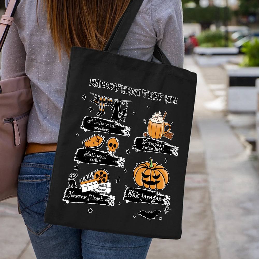 Halloweeni terveim mintás vászontáska