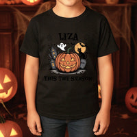 Egyedi neves halloweeni póló gyerekeknek - This the season