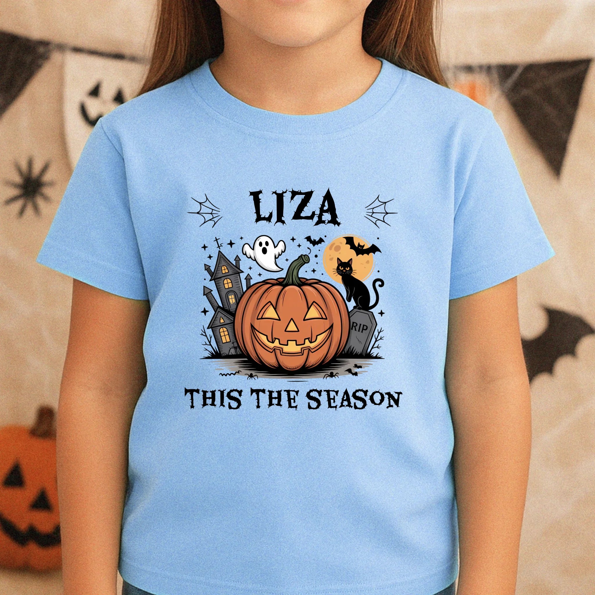 Egyedi neves halloweeni póló gyerekeknek - This the season