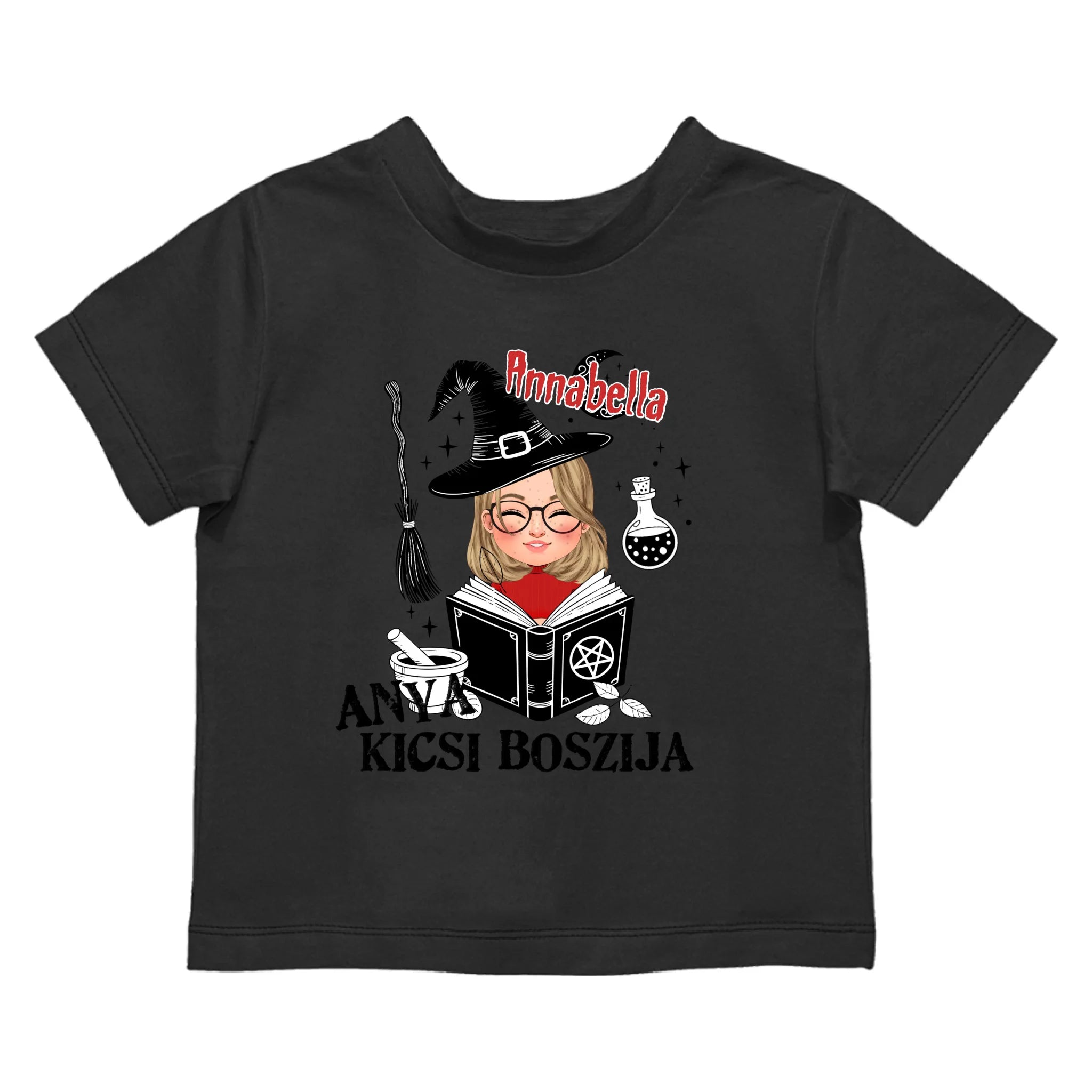 Egyedi halloweeni póló lányoknak - anya kicsi boszija