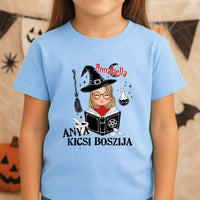 Egyedi halloweeni póló lányoknak - anya kicsi boszija