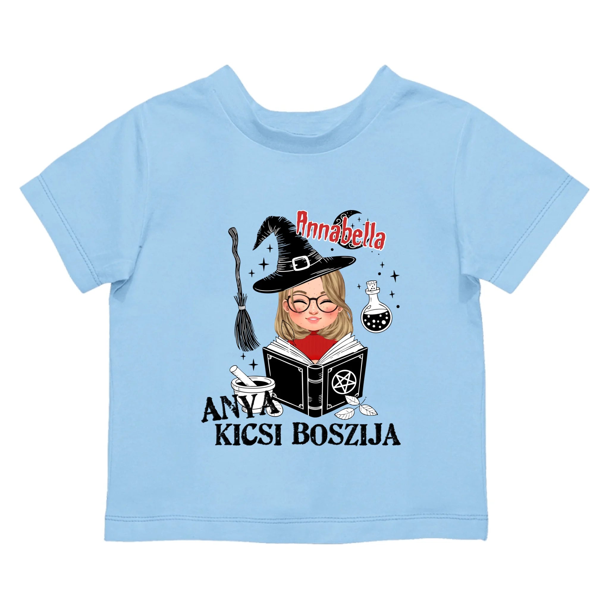 Egyedi halloweeni póló lányoknak - anya kicsi boszija