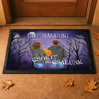 Személyre szabható Halloween lábtörlő - egyedi ajándék pároknak