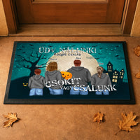 Személyre szabható Halloween lábtörlő - egyedi családi ajándék