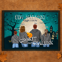 Személyre szabható Halloween lábtörlő - egyedi családi ajándék