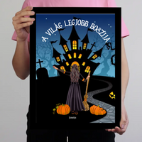 Halloweeni szerkeszthető karakteres egyedi neves feliratos falikép