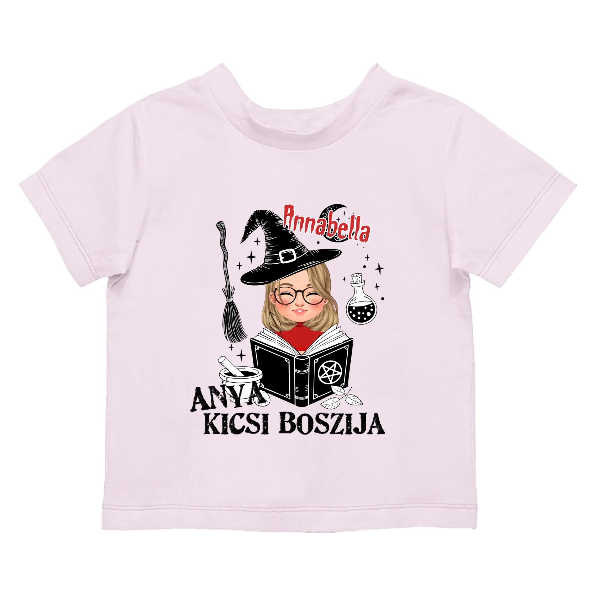 Egyedi halloweeni póló lányoknak - anya kicsi boszija
